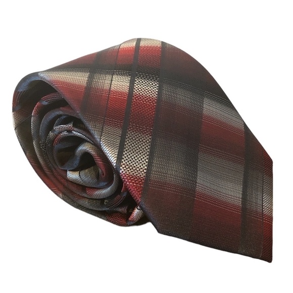 PIERRE CARDIN Tie Men's Size O/S Red Gray Multicolor Slim Black Tie Profesional - Picture 8 of 8